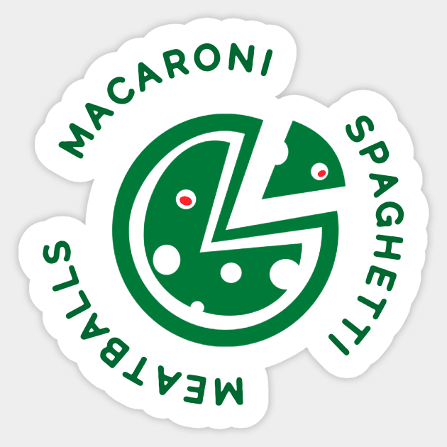 Pizza (macaroni, spaghetti, meatballs) tomato sauce version Sticker by bobdijkers